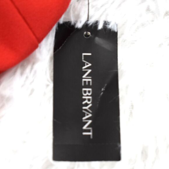 Lane Bryant Illusion Neck Midi Dress Bell Sleeve Size 20 New with Tags Color Red - Picture 3 of 9